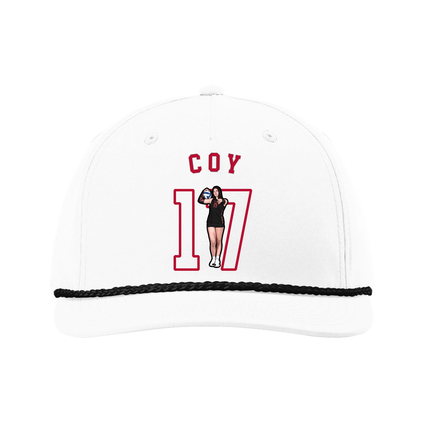 Five-Panel Classic Rope Cap — Shirsey Arch in White