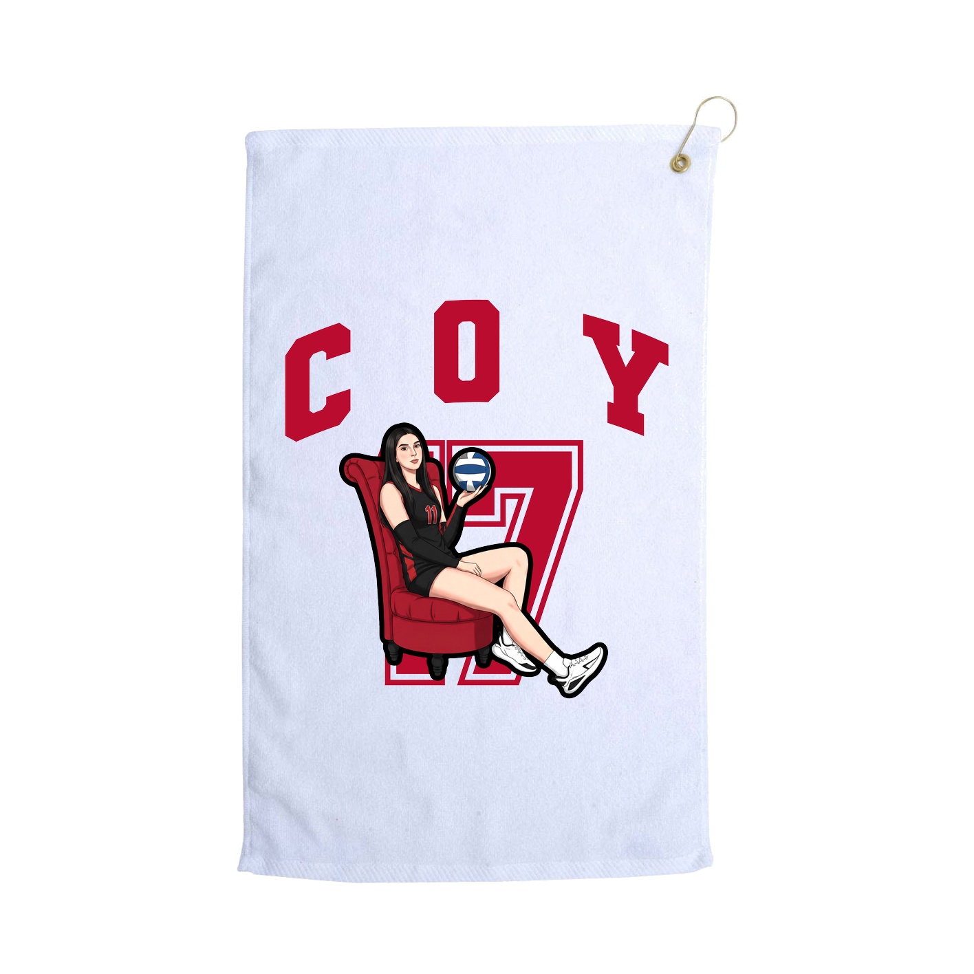 Golf Towel — Number in White