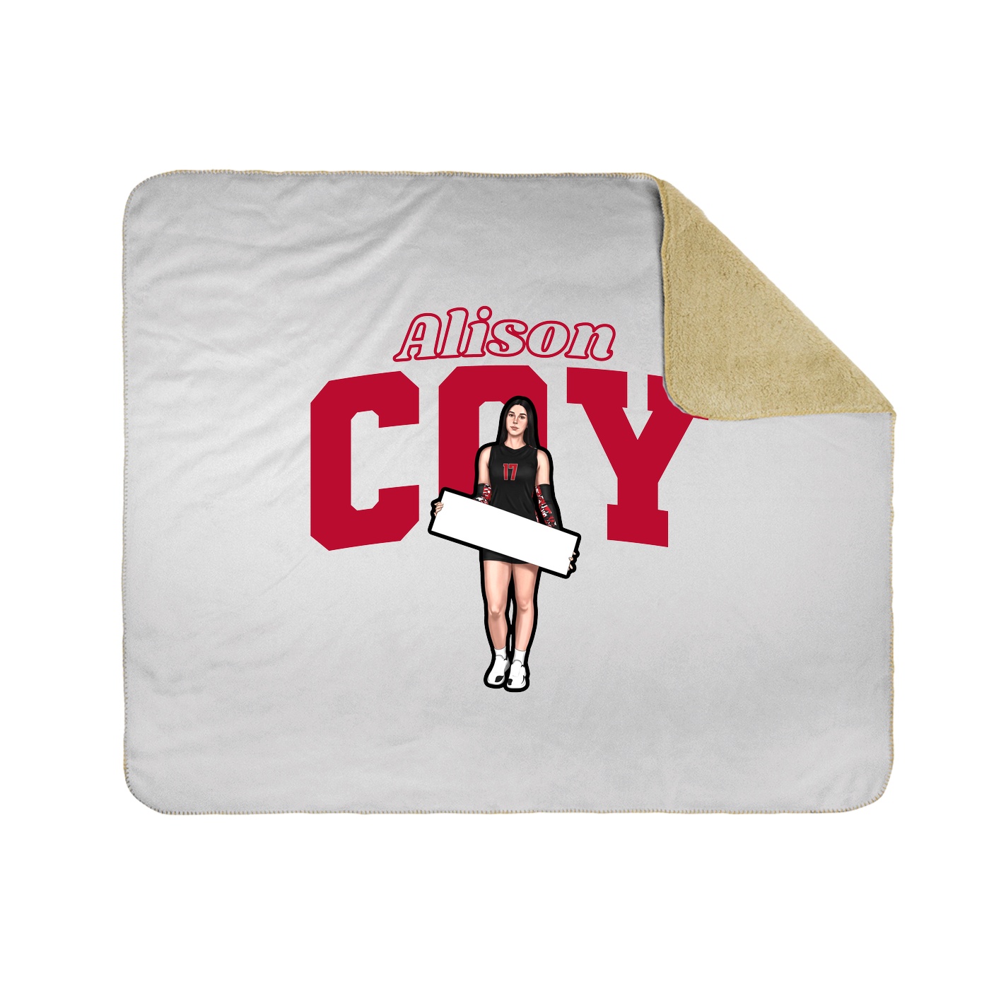 Throw Blanket — Name Arch in White