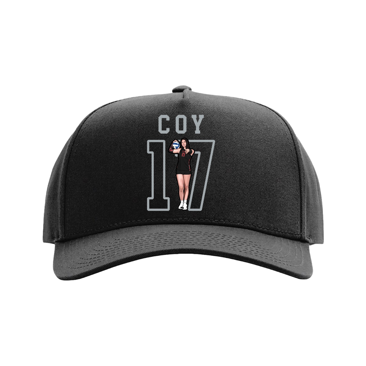 Full Fabric Five-Panel Champ Cap — Shirsey in Black