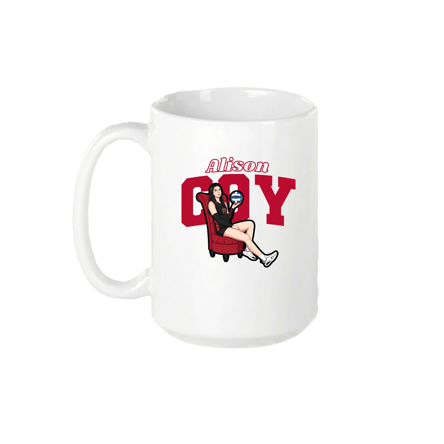 15oz Coffee Mug — Name Arch in White