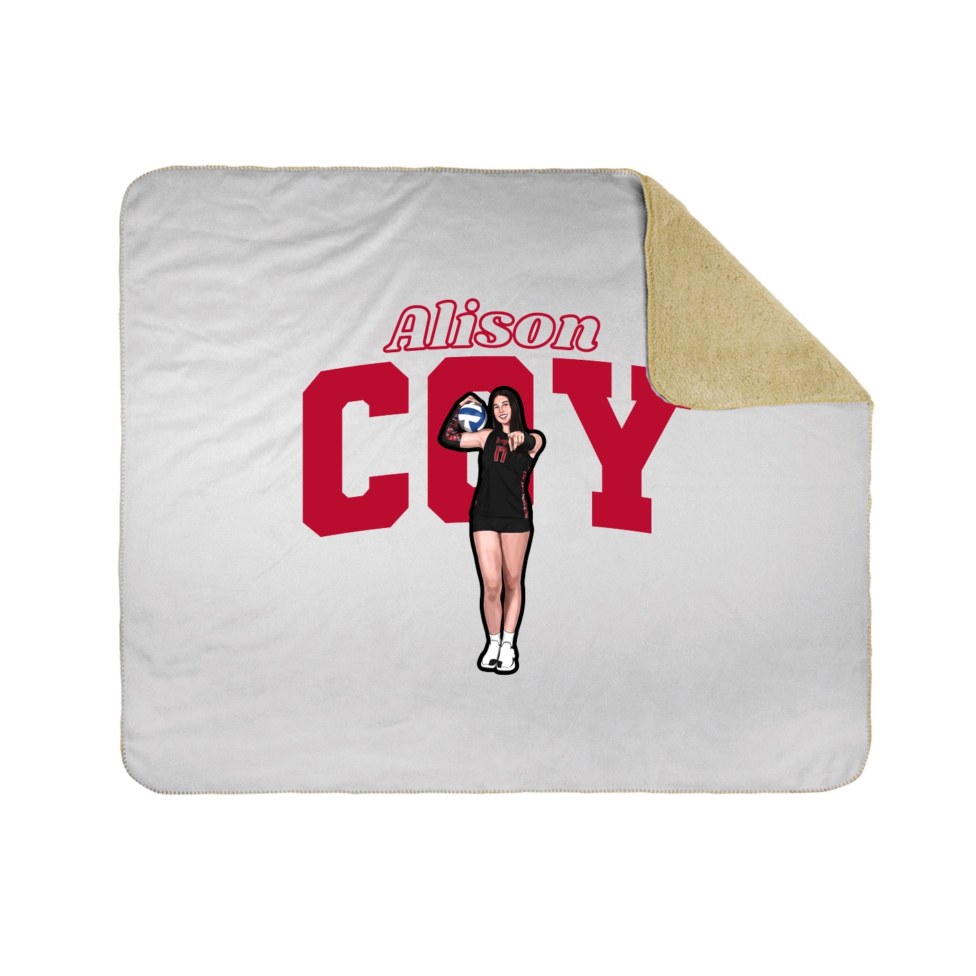 Throw Blanket — Name Arch in White