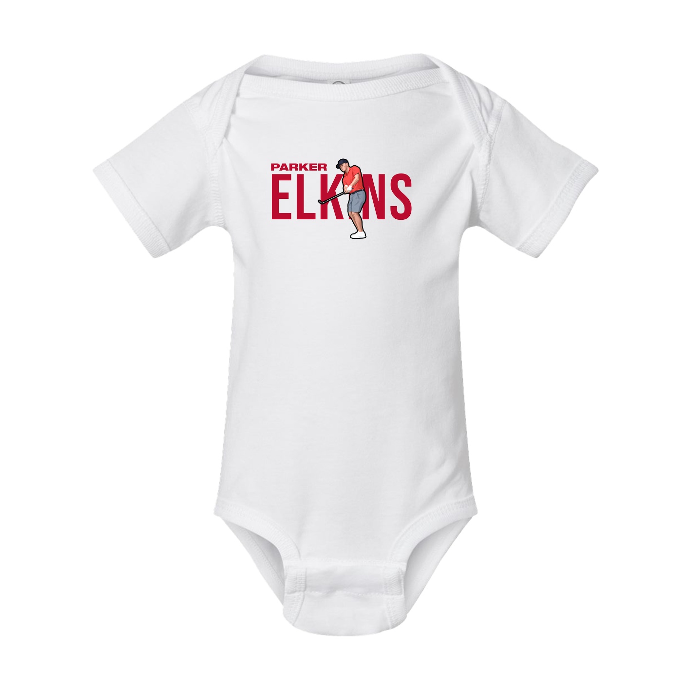 Baby Onesie — Player Name in White