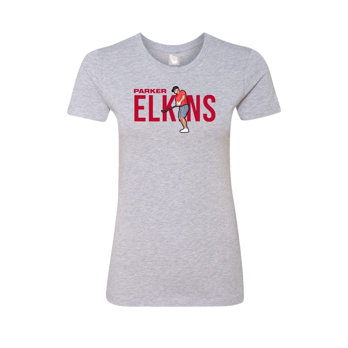 Fitted Women's Tee — Player Name in Grey