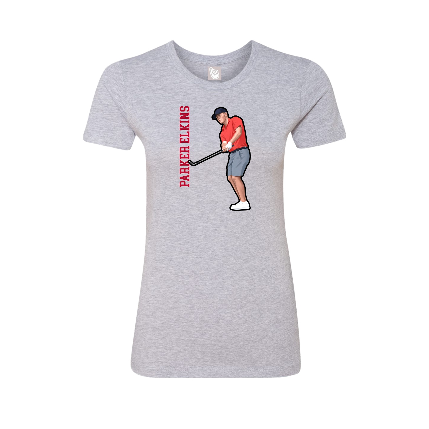 Fitted Women's Tee — Name Vertical in Grey
