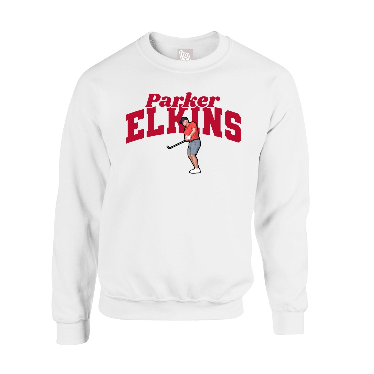 Fleece Crew — Signature Arch in White