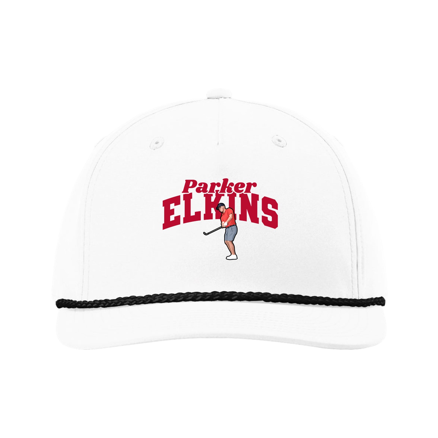 Five-Panel Classic Rope Cap — Signature Arch in White