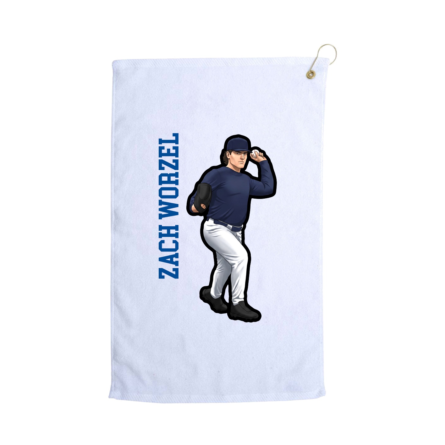 Golf Towel — Name Vertical in White