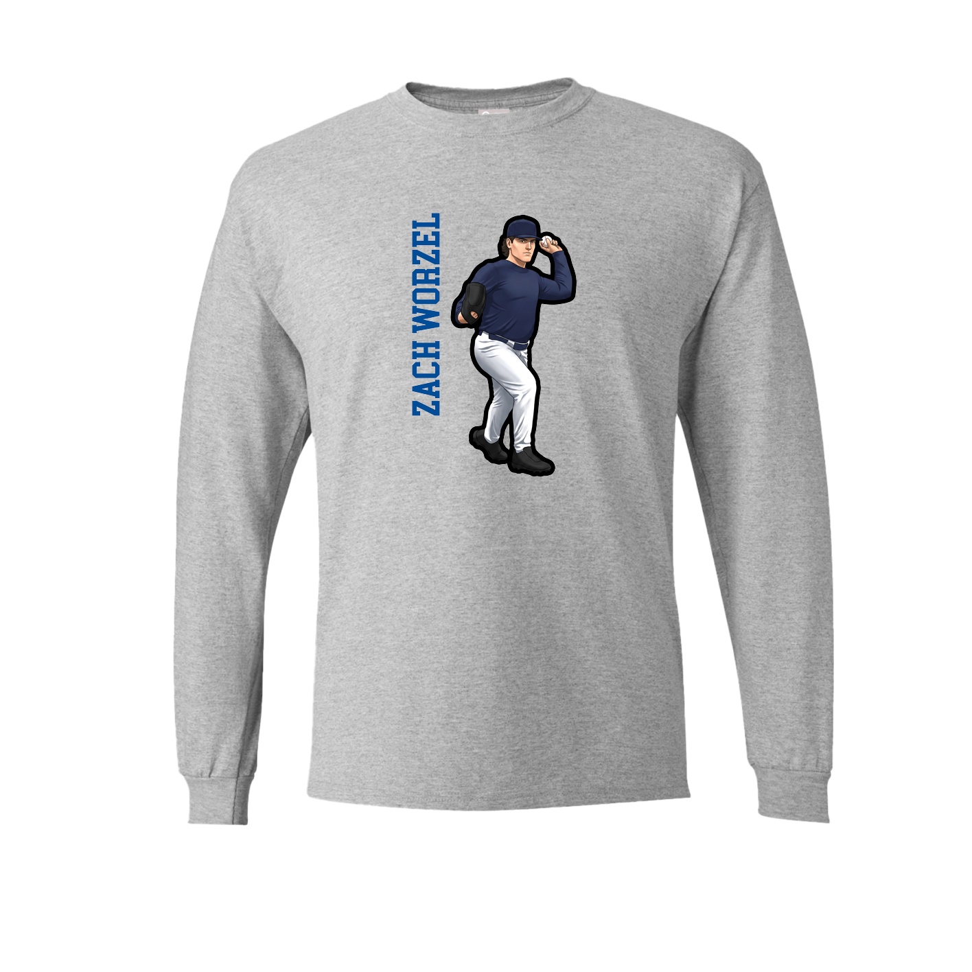 Long Sleeve Tee — Name Vertical in Grey