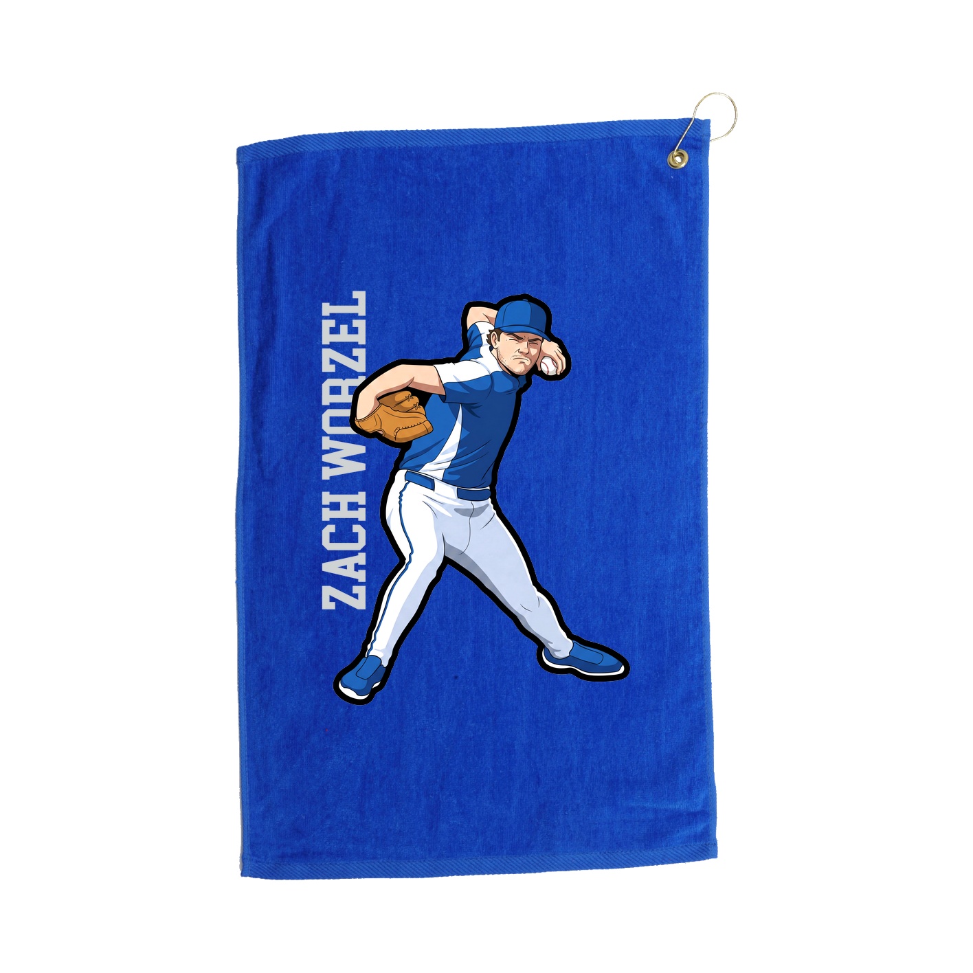 Golf Towel — Name Vertical in Royal