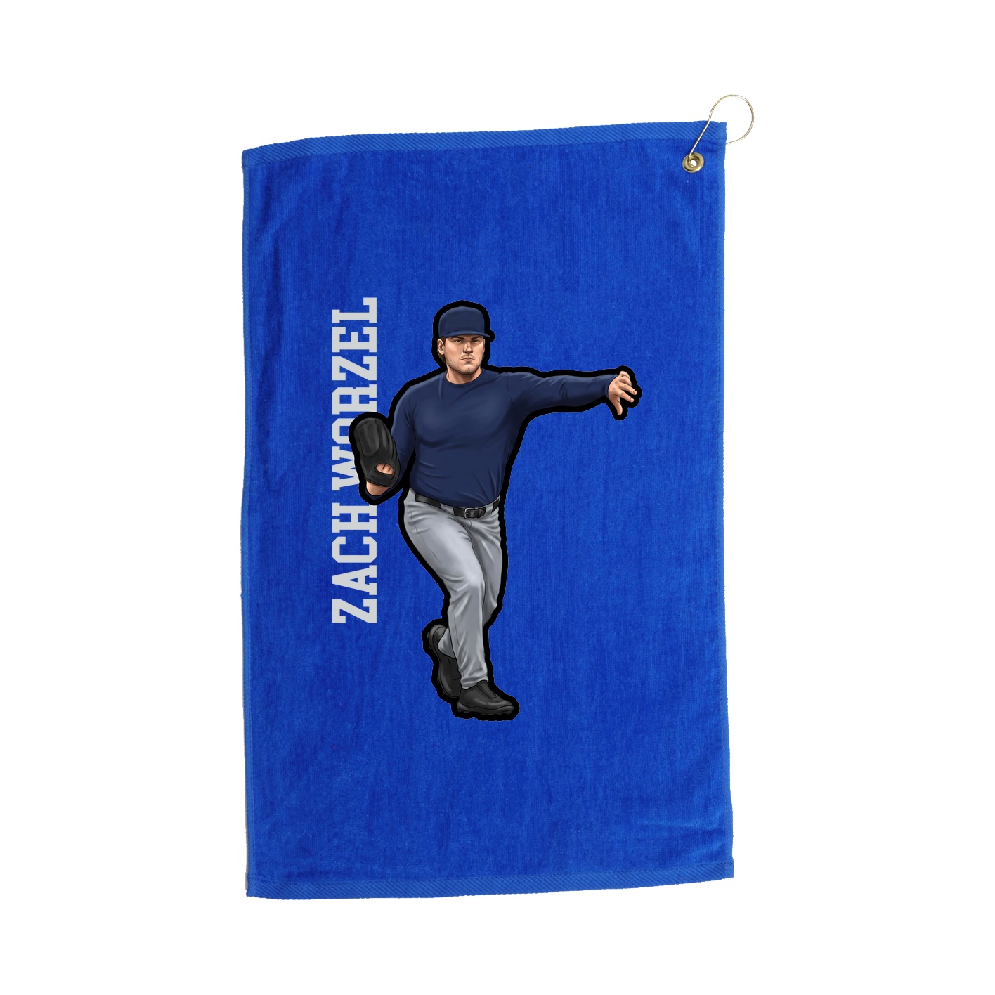 Golf Towel — Name Vertical in Royal