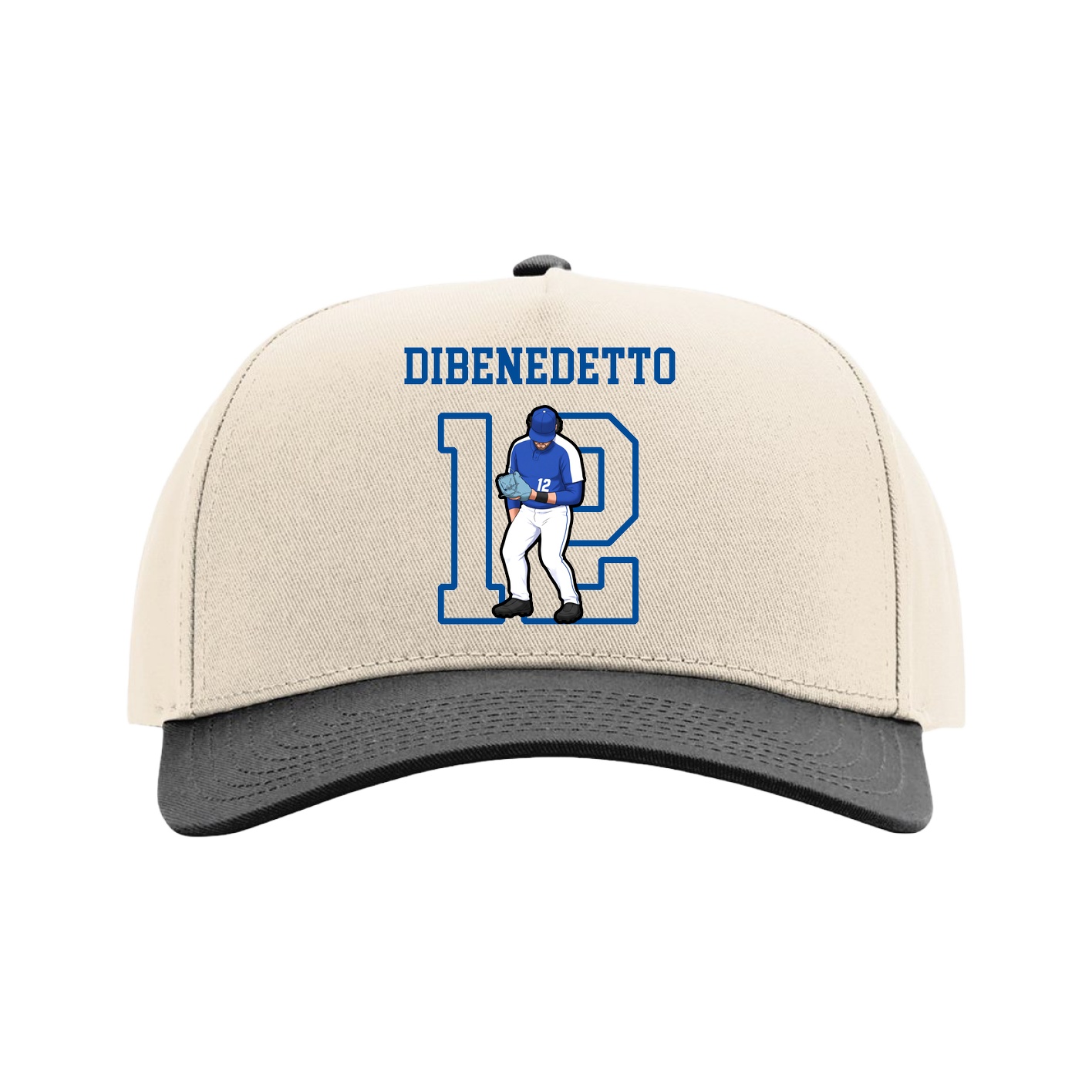 Full Fabric Five-Panel Champ Cap — Shirsey in Cream/Black
