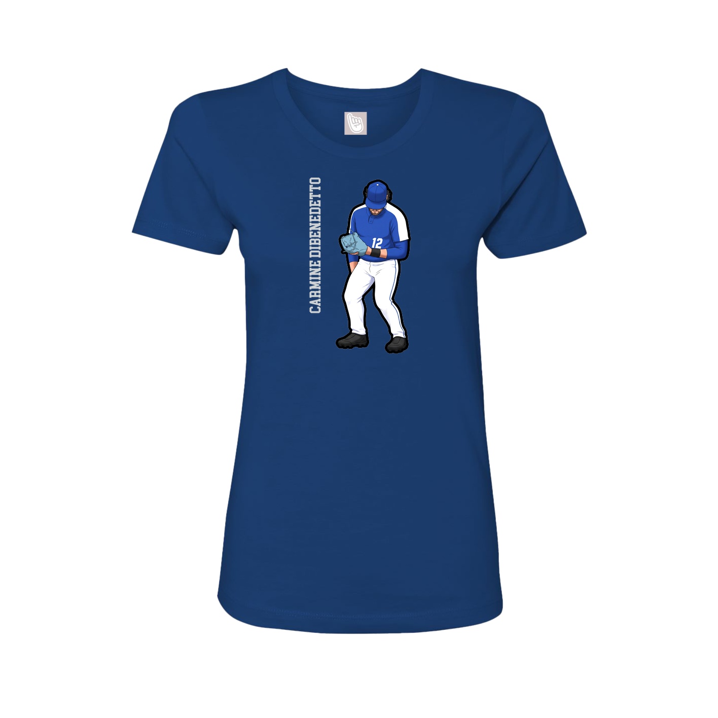 Womens Tee — Name Vertical in Royal