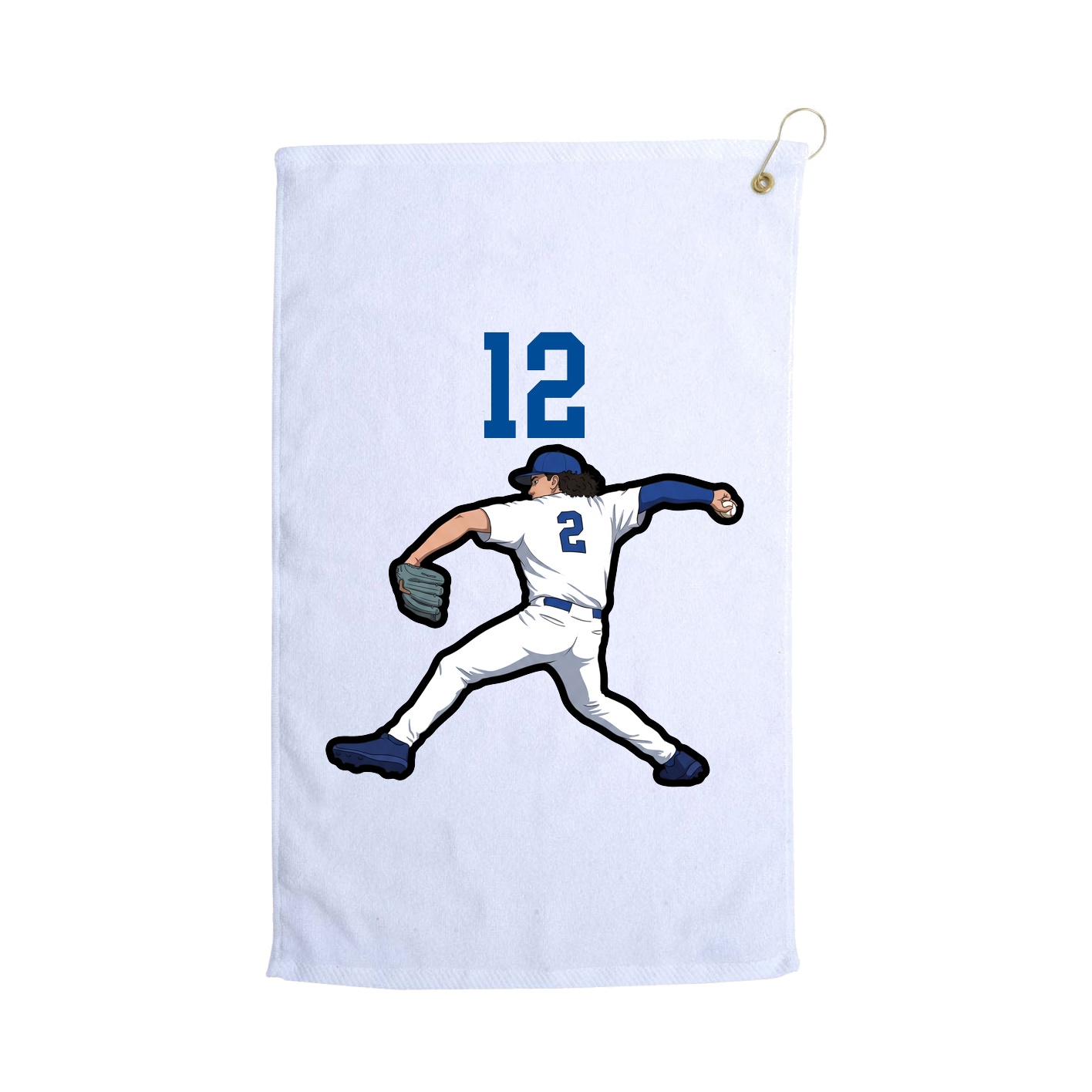 Golf Towel — Number Top in White