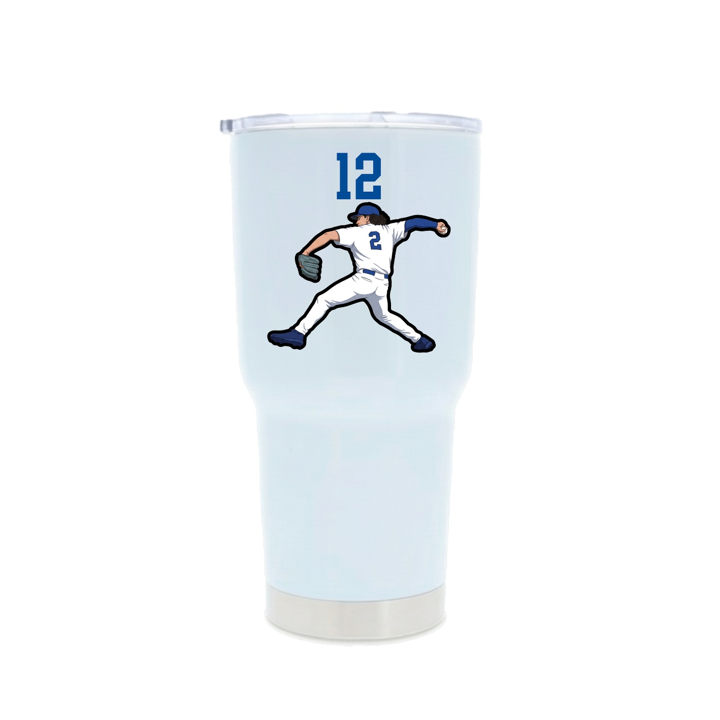 30oz Stainless Steel Tumbler — Number Top in White