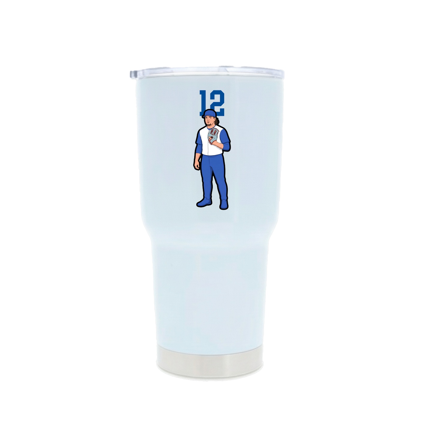 30oz Stainless Steel Tumbler — Number Top in White