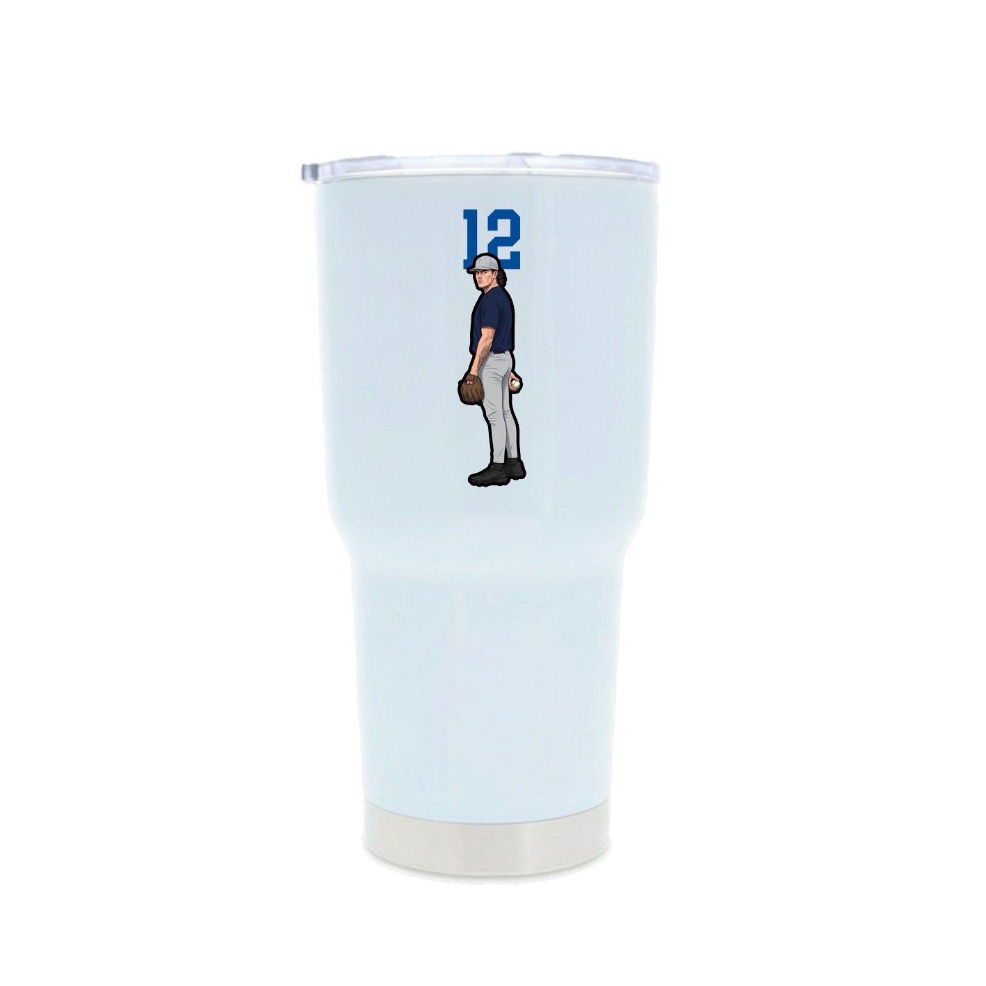 30oz Stainless Steel Tumbler — Number Top in White