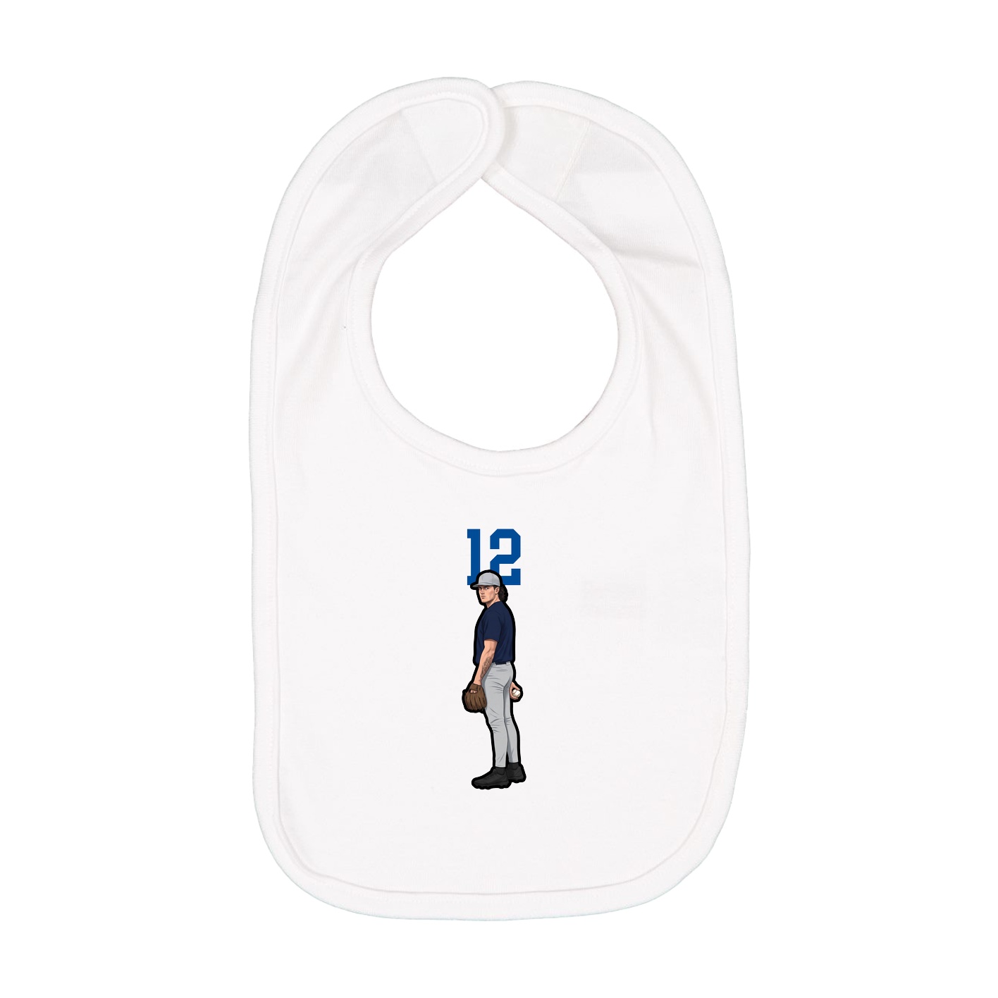 Infant Bib — Number Top in White
