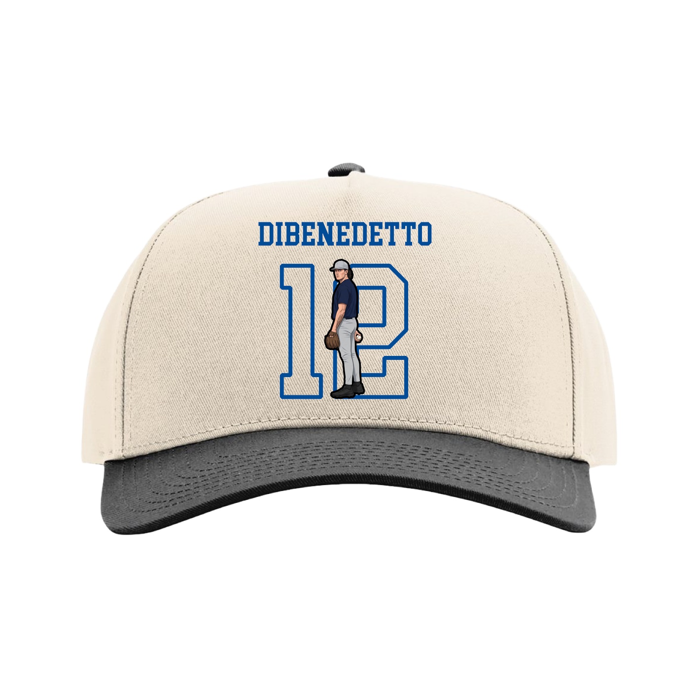 Full Fabric Five-Panel Champ Cap — Shirsey in Cream/Black