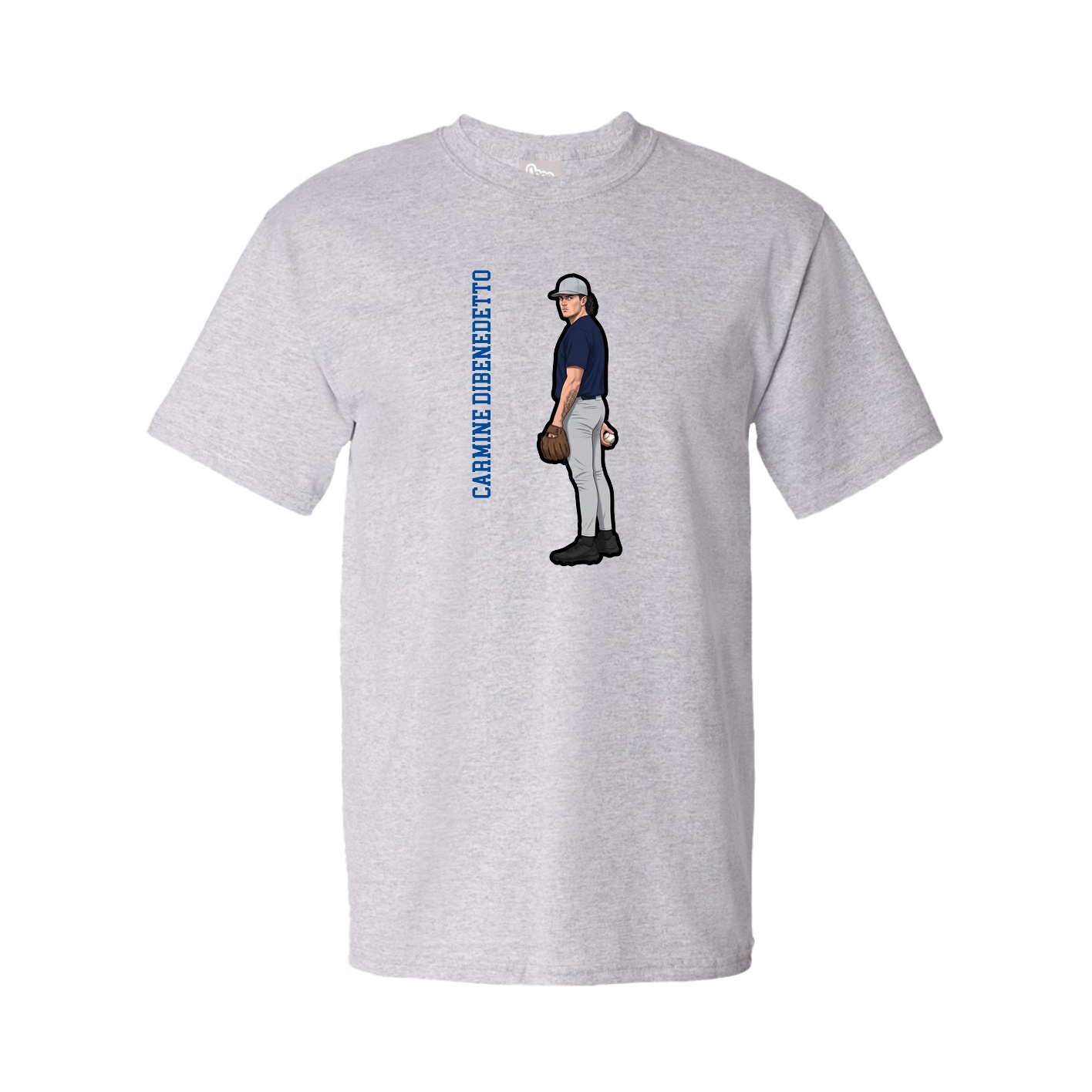 Tee — Name Vertical in Grey