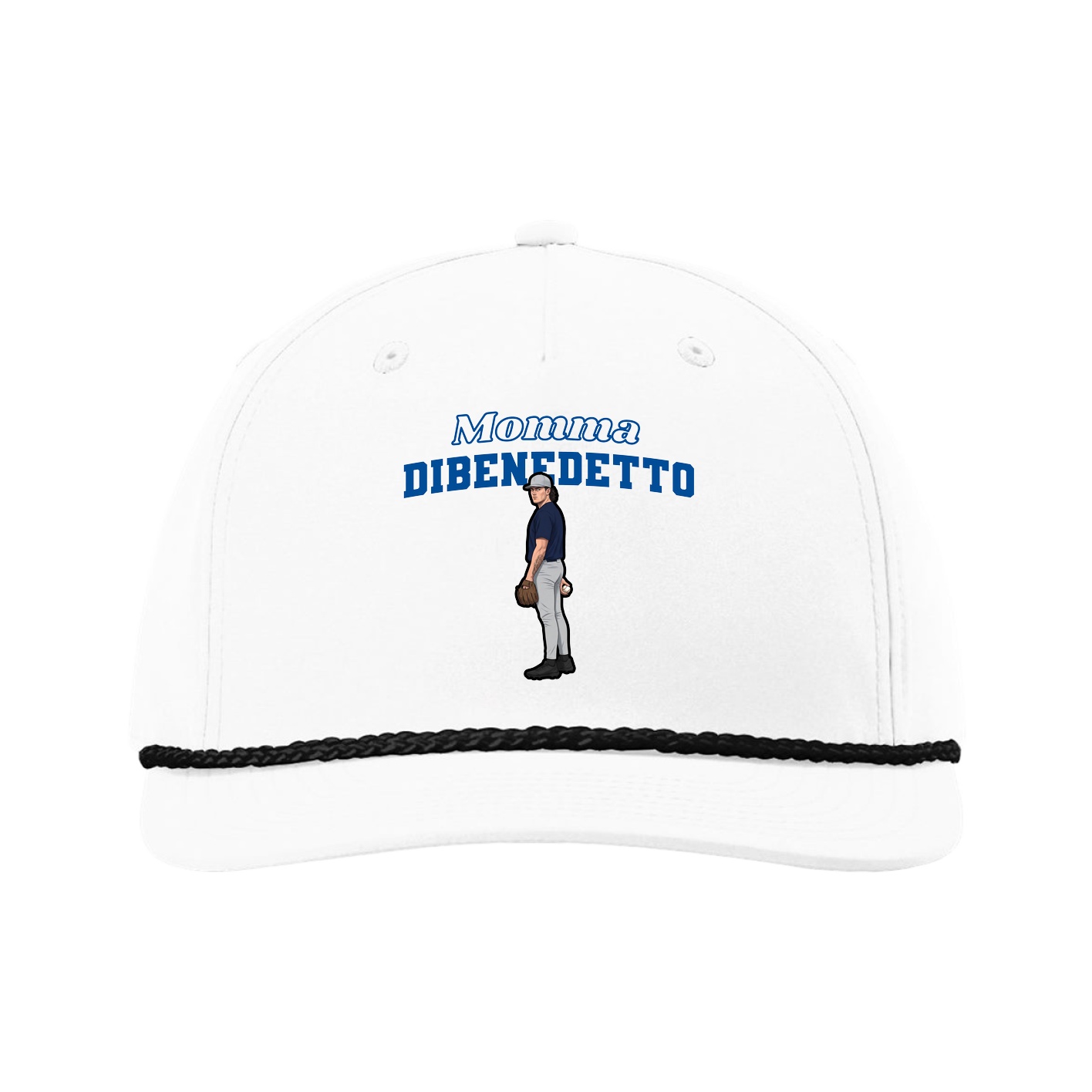 Five-Panel Classic Rope Cap — Mothers Day Block in White