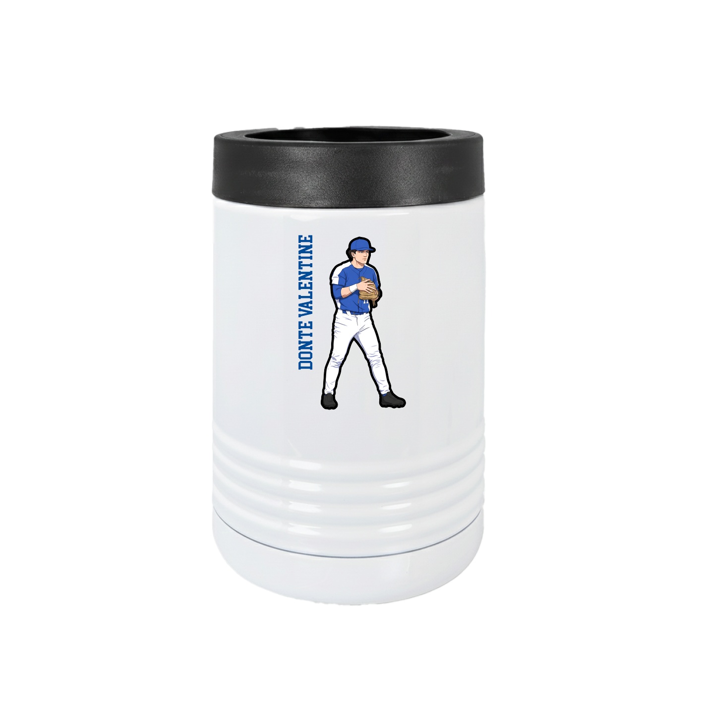 Beverage Holder — Name Vertical in White