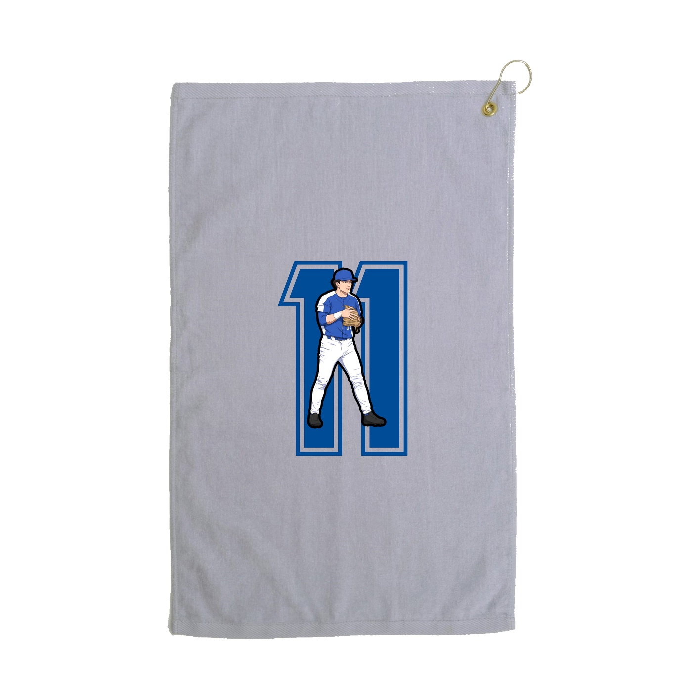 Golf Towel — Number in Grey