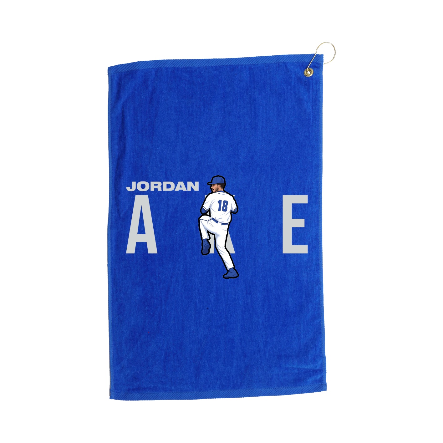 Golf Towel — Player Name in Royal
