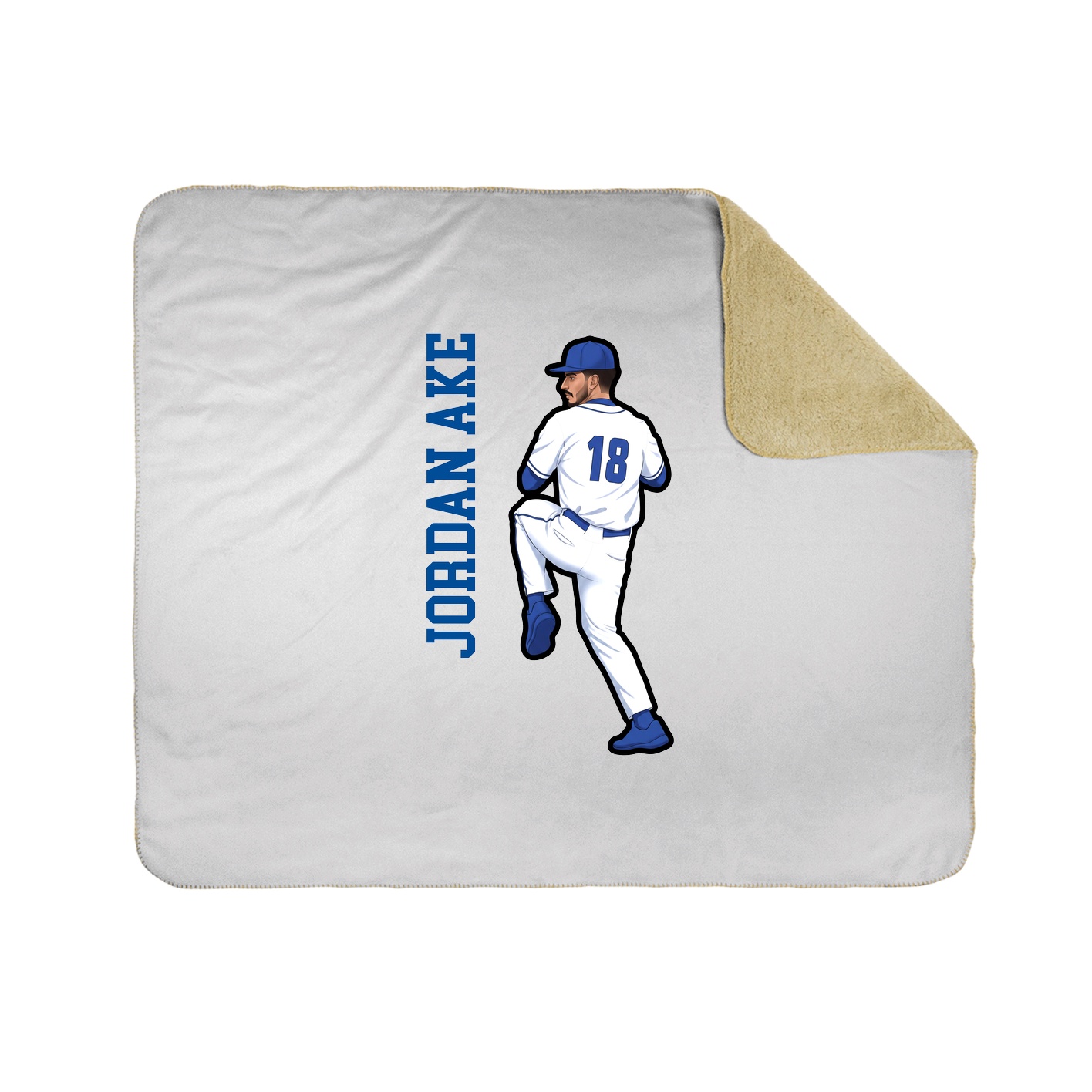 Throw Blanket — Name Vertical in White