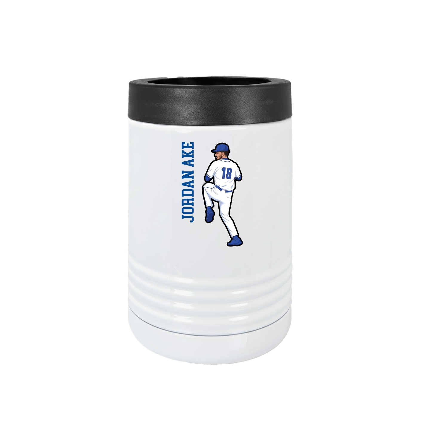 Beverage Holder — Name Vertical in White