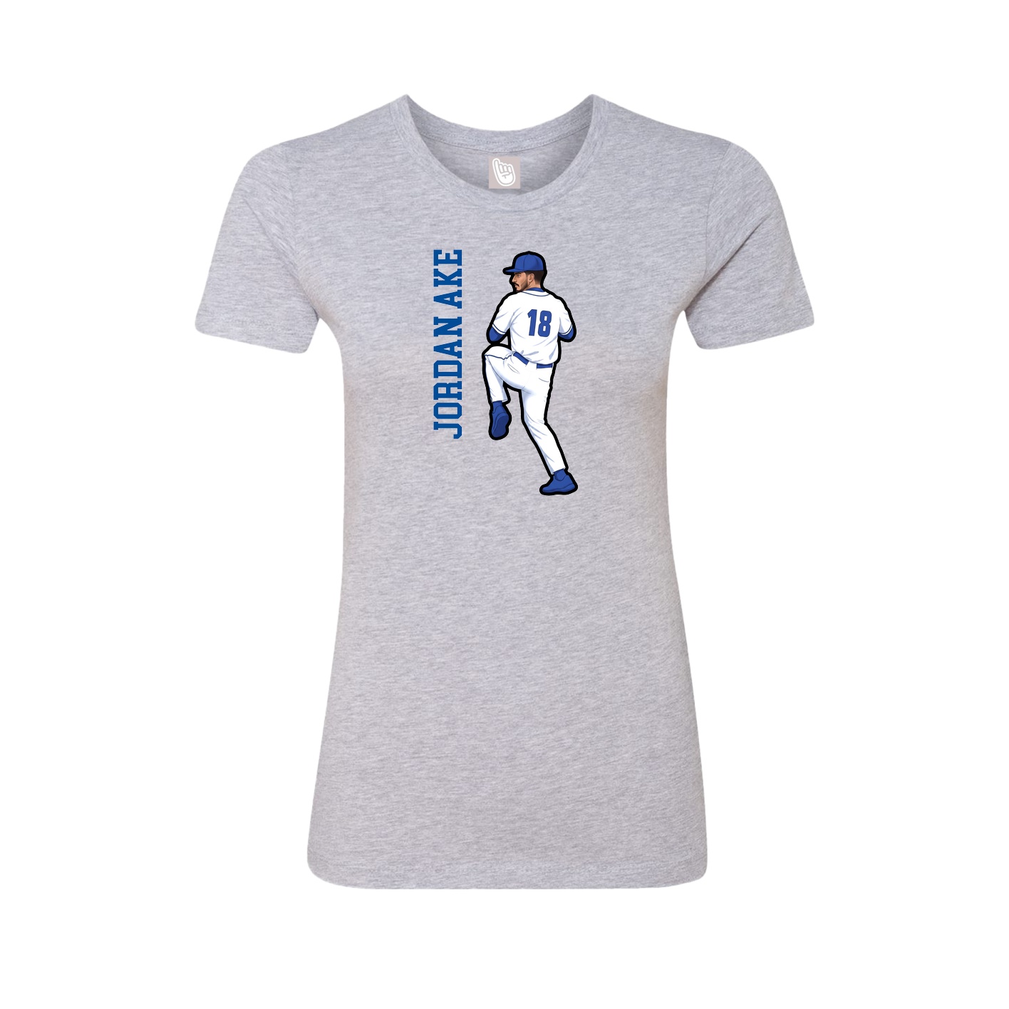 Fitted Women's Tee — Name Vertical in Grey