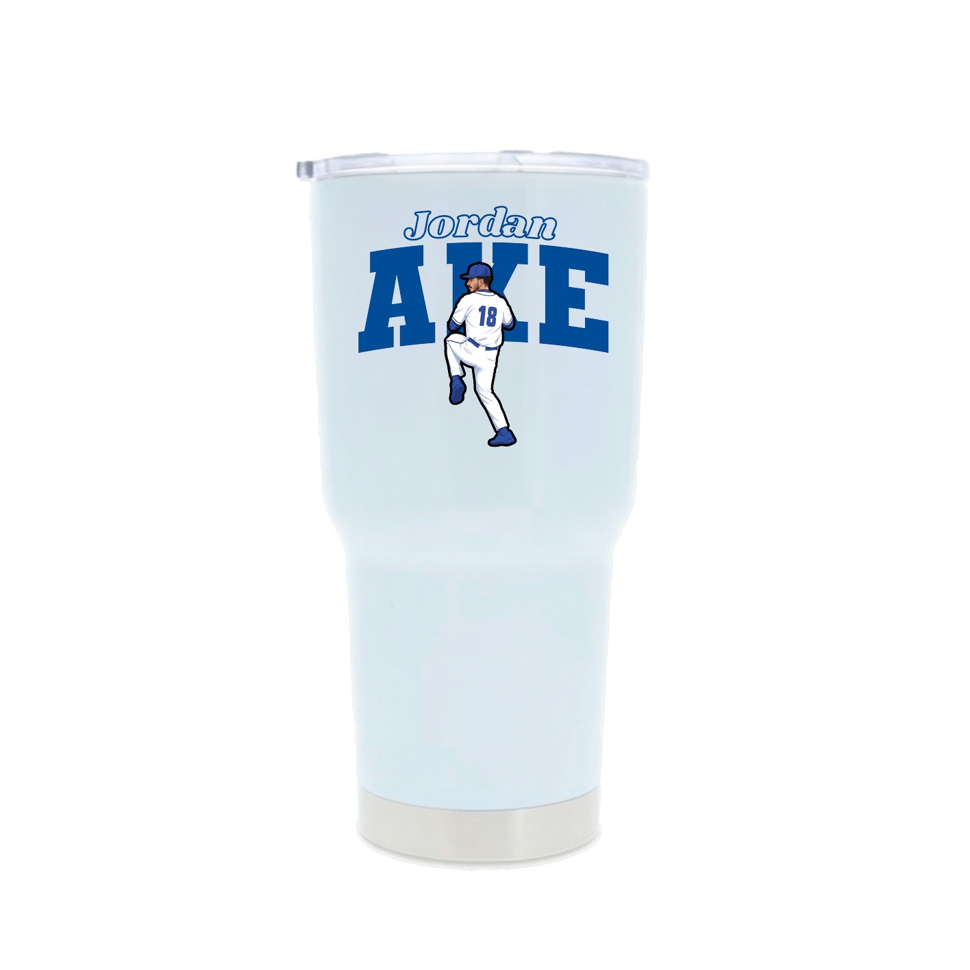 30oz Stainless Steel Tumbler — Name Arch in White