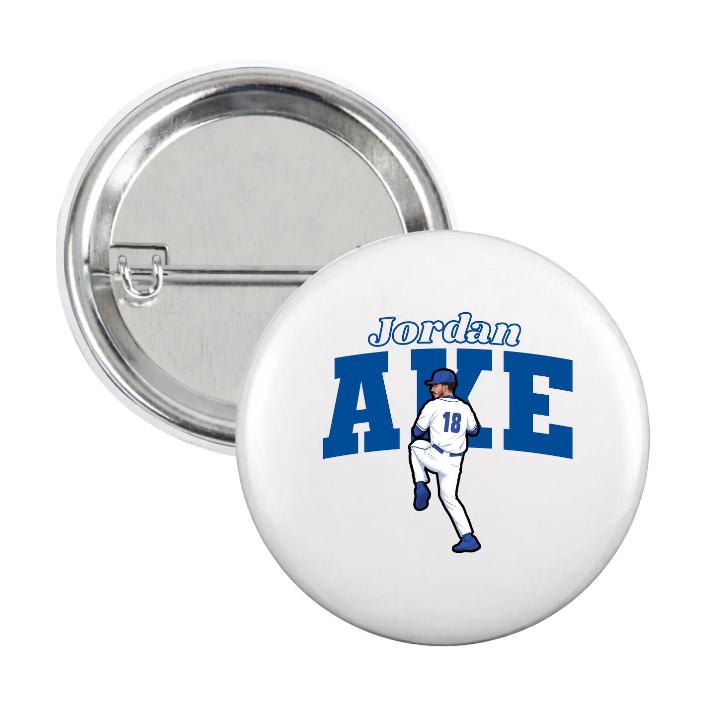 Game Day Button — Name Arch in White