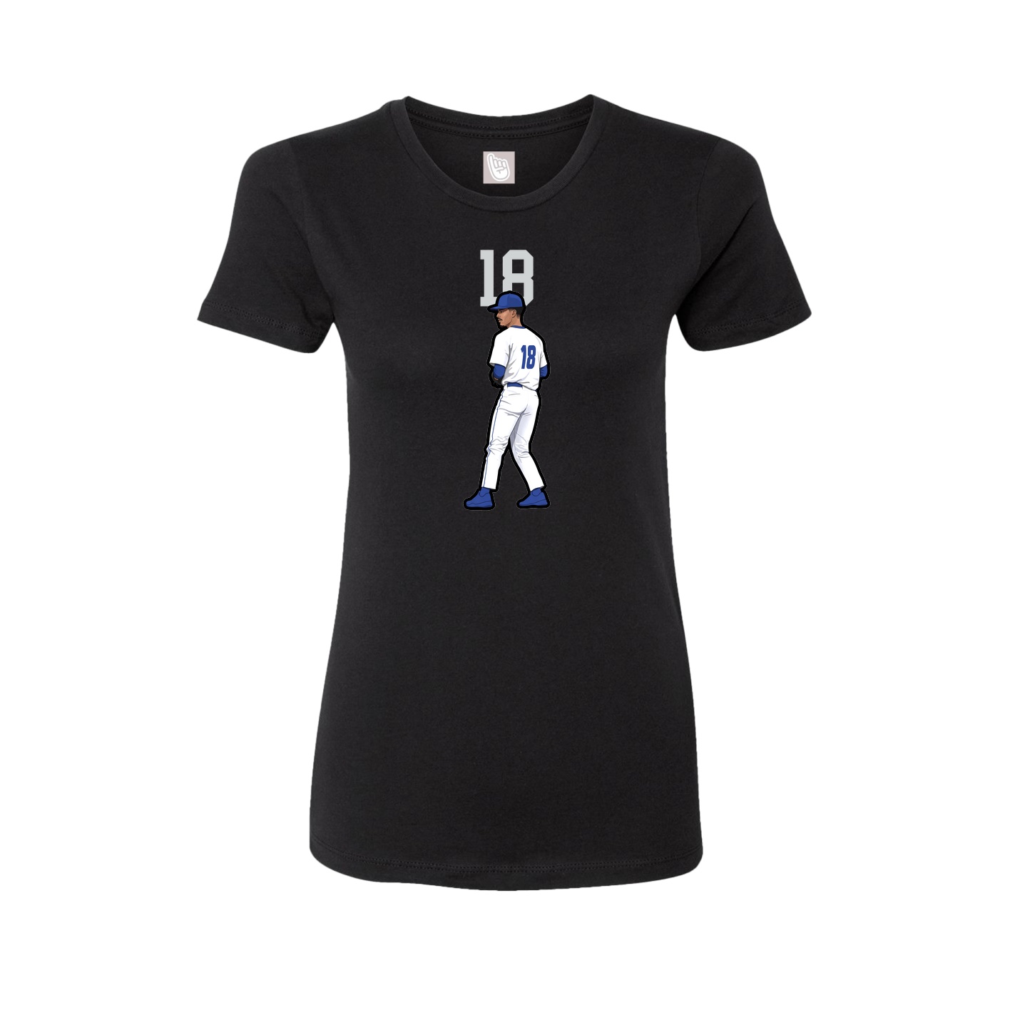 Fitted Women's Tee — Number Top in Black
