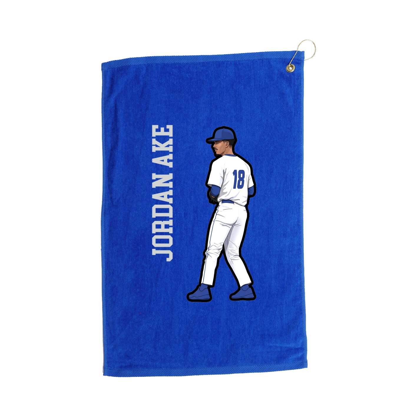 Golf Towel — Name Vertical in Royal