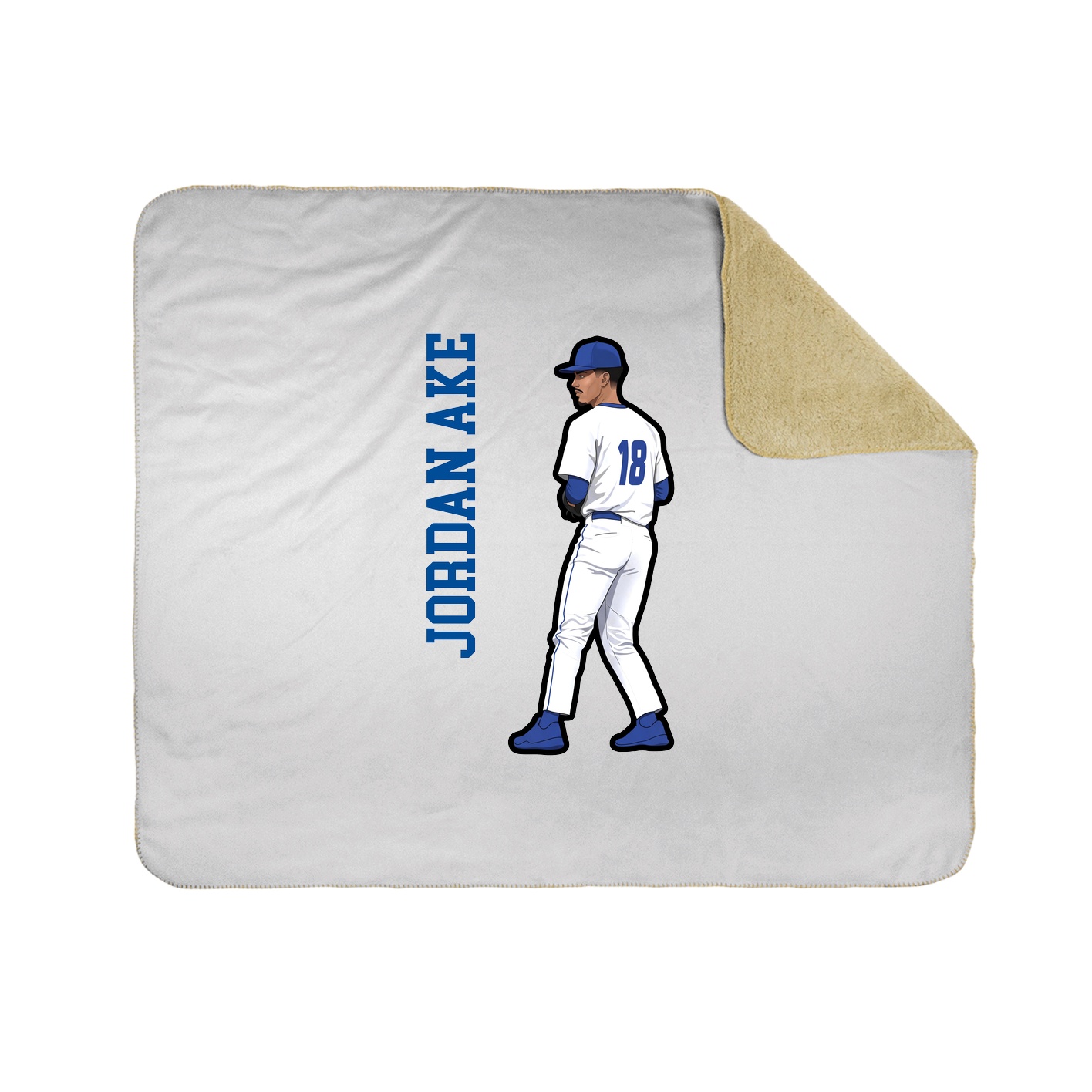 Throw Blanket — Name Vertical in White