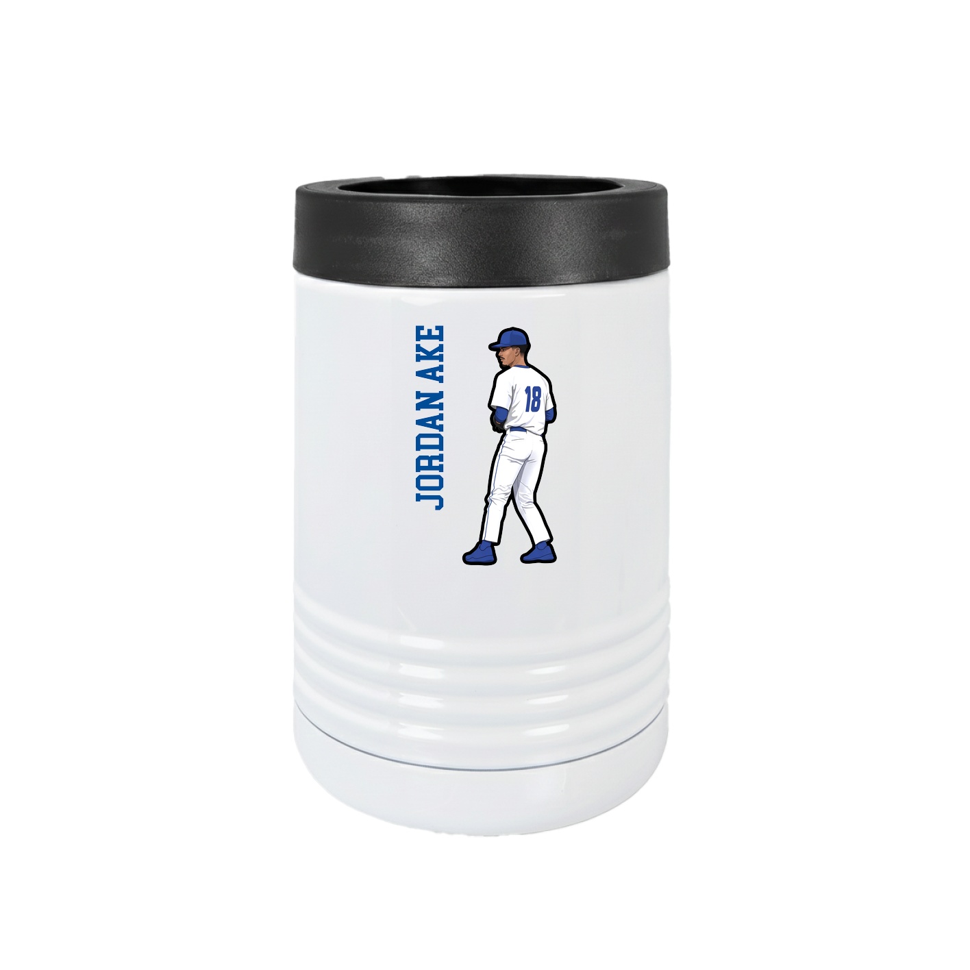 Beverage Holder — Name Vertical in White