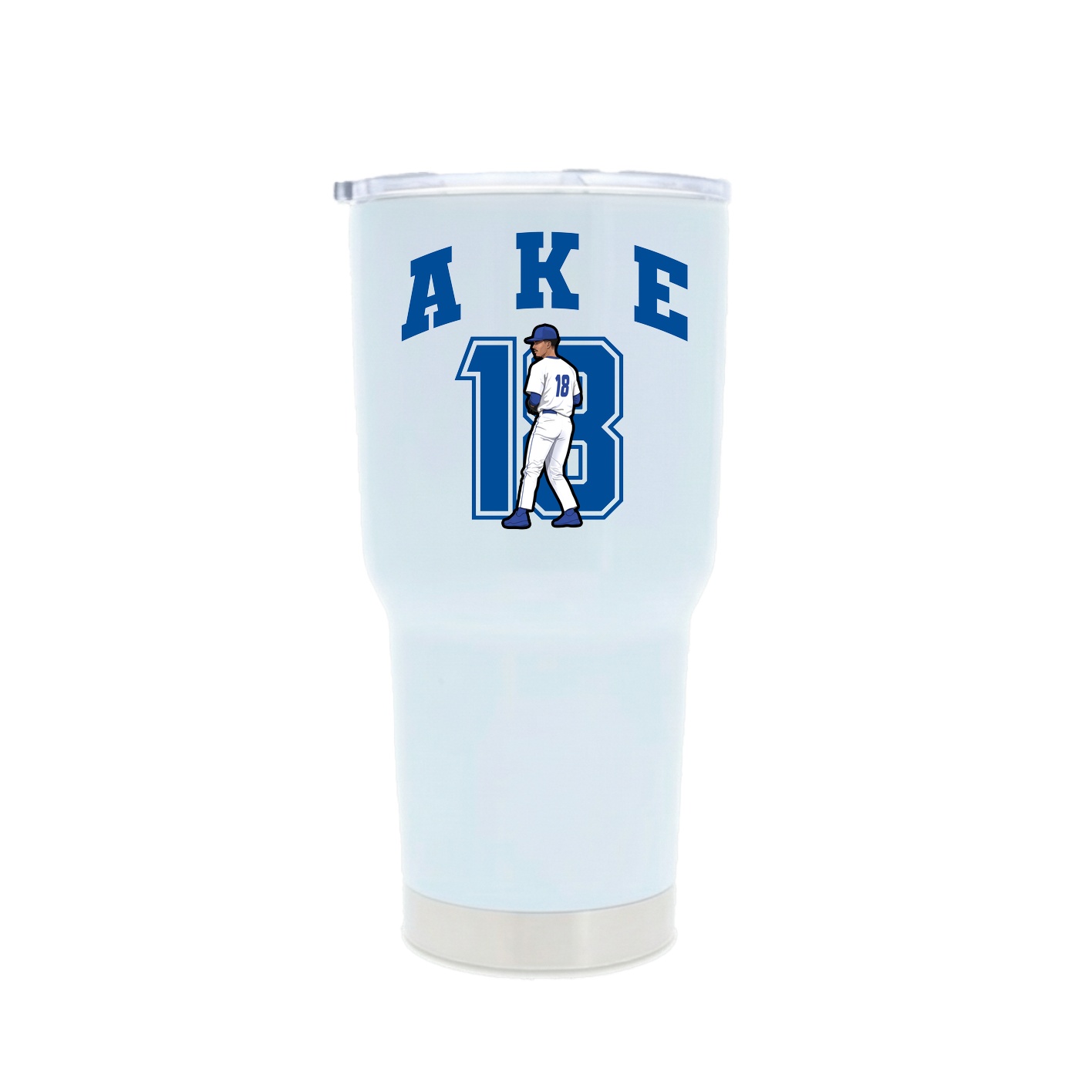 30oz Stainless Steel Tumbler — Number in White