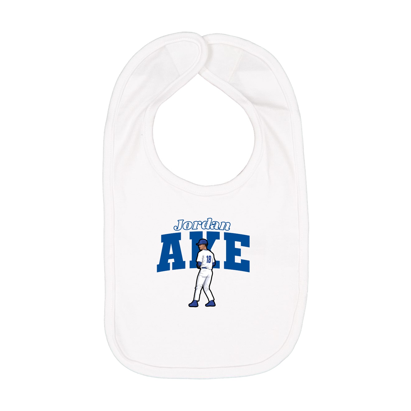 Infant Bib — Name Arch in White