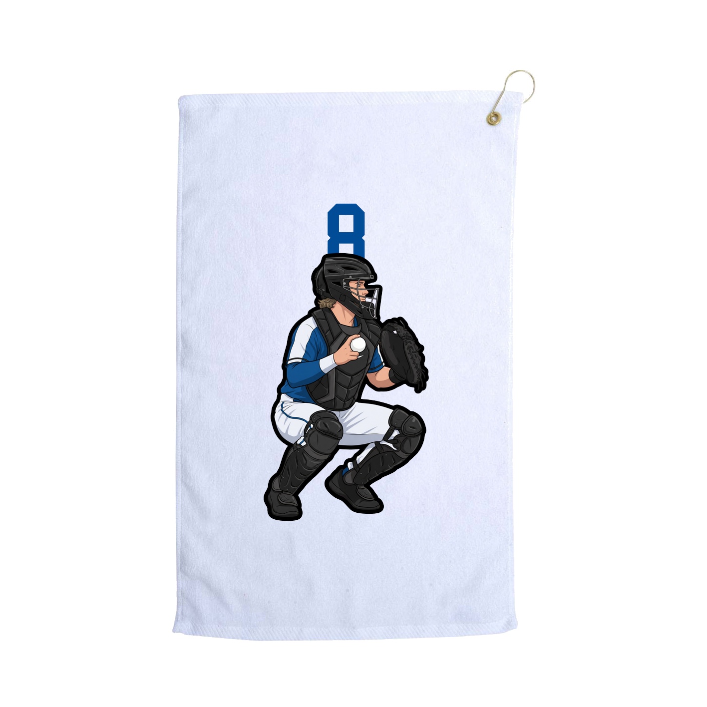 Golf Towel — Number Top in White