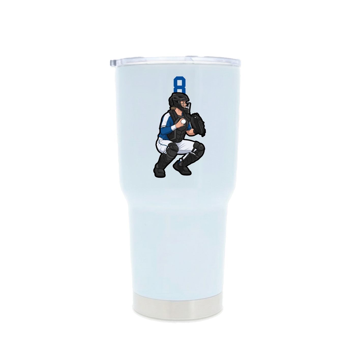 30oz Stainless Steel Tumbler — Number Top in White