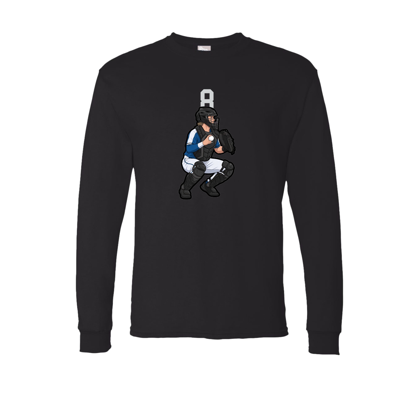 Long Sleeve Tee — Number Top in Black