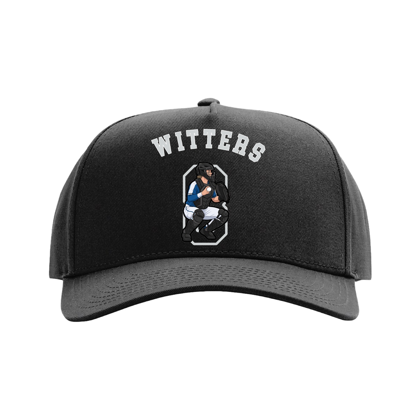 Full Fabric Five-Panel Champ Cap — Shirsey Arch in Black