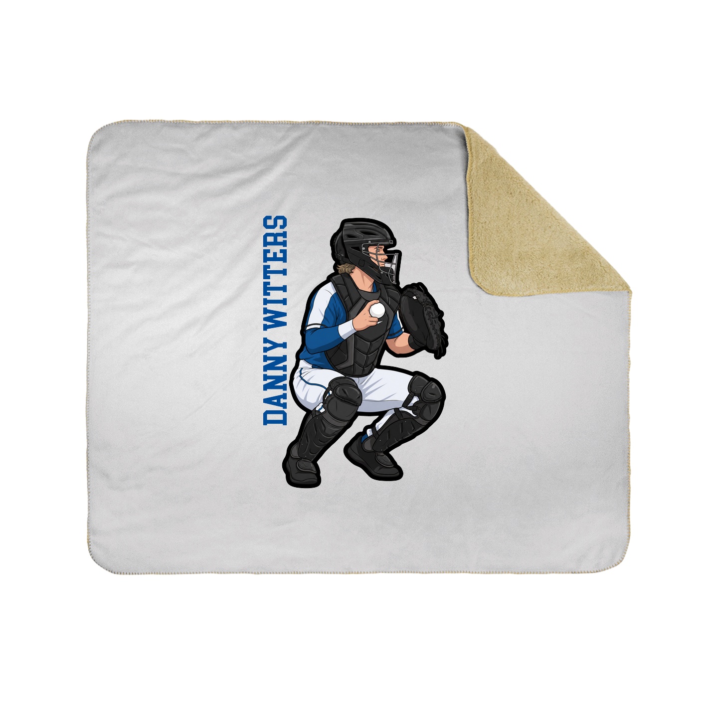 Throw Blanket — Name Vertical in White