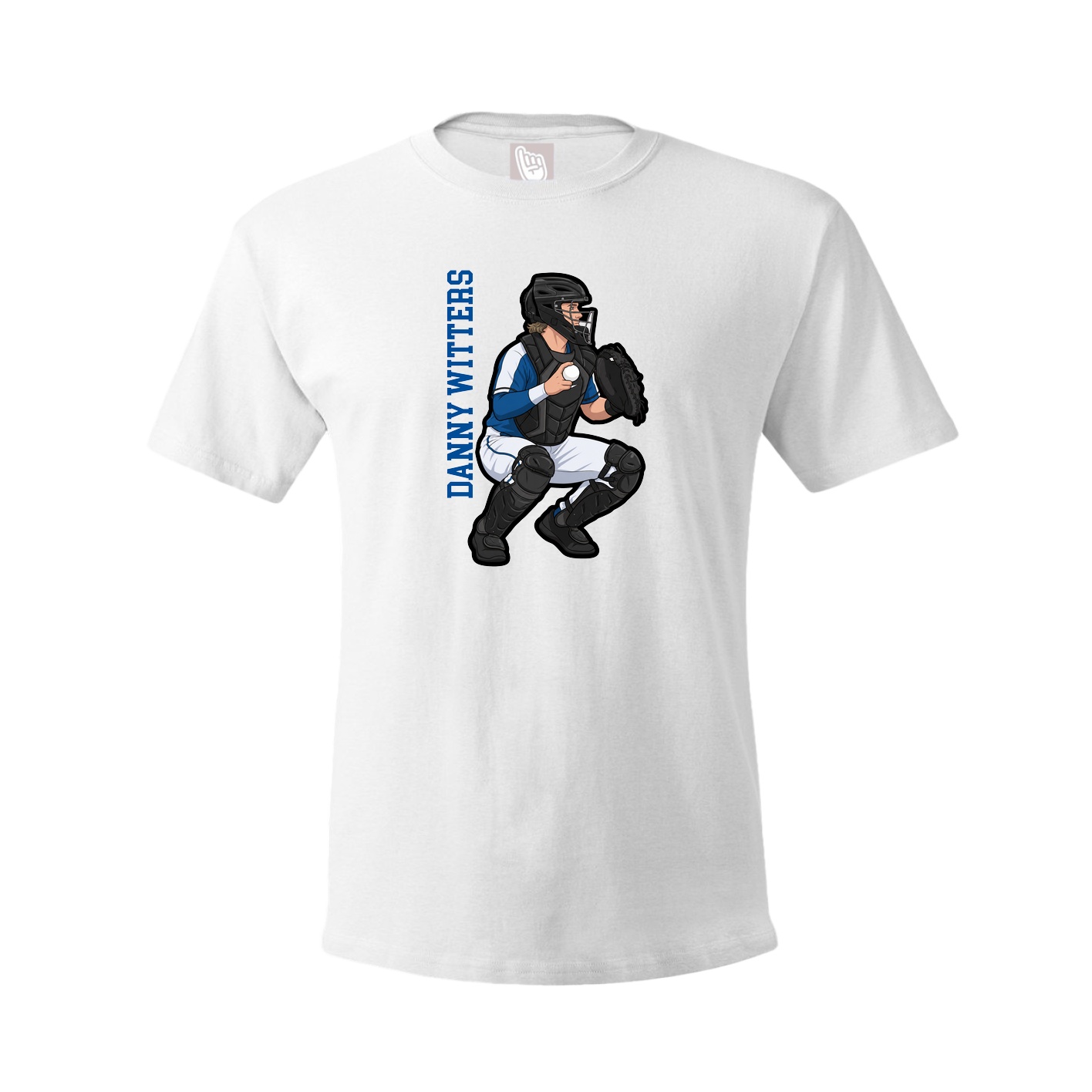 Youth Tee — Name Vertical in White