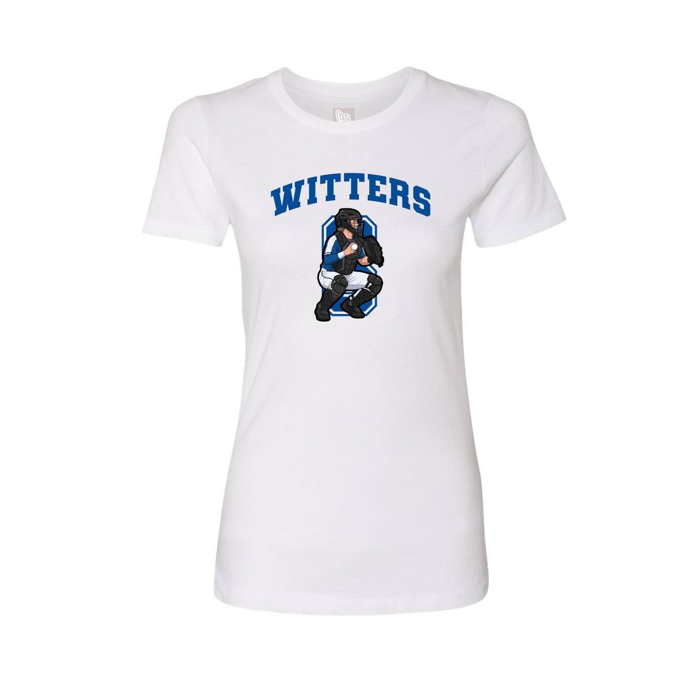 Fitted Women's Tee — Number in White