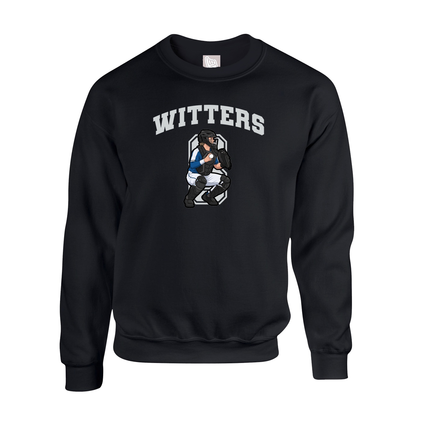 Fleece Crew — Number in Black