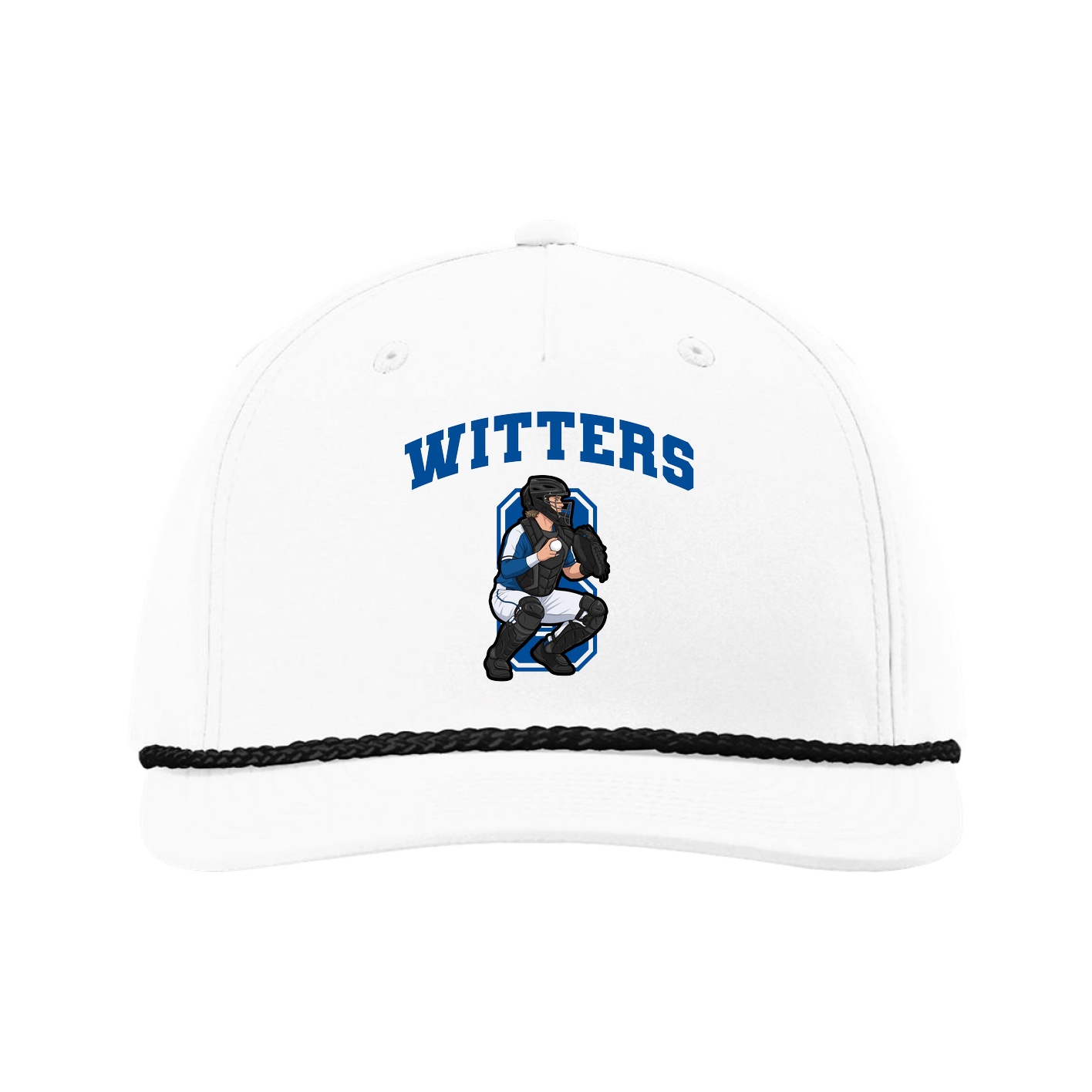 Five-Panel Classic Rope Cap — Number in White