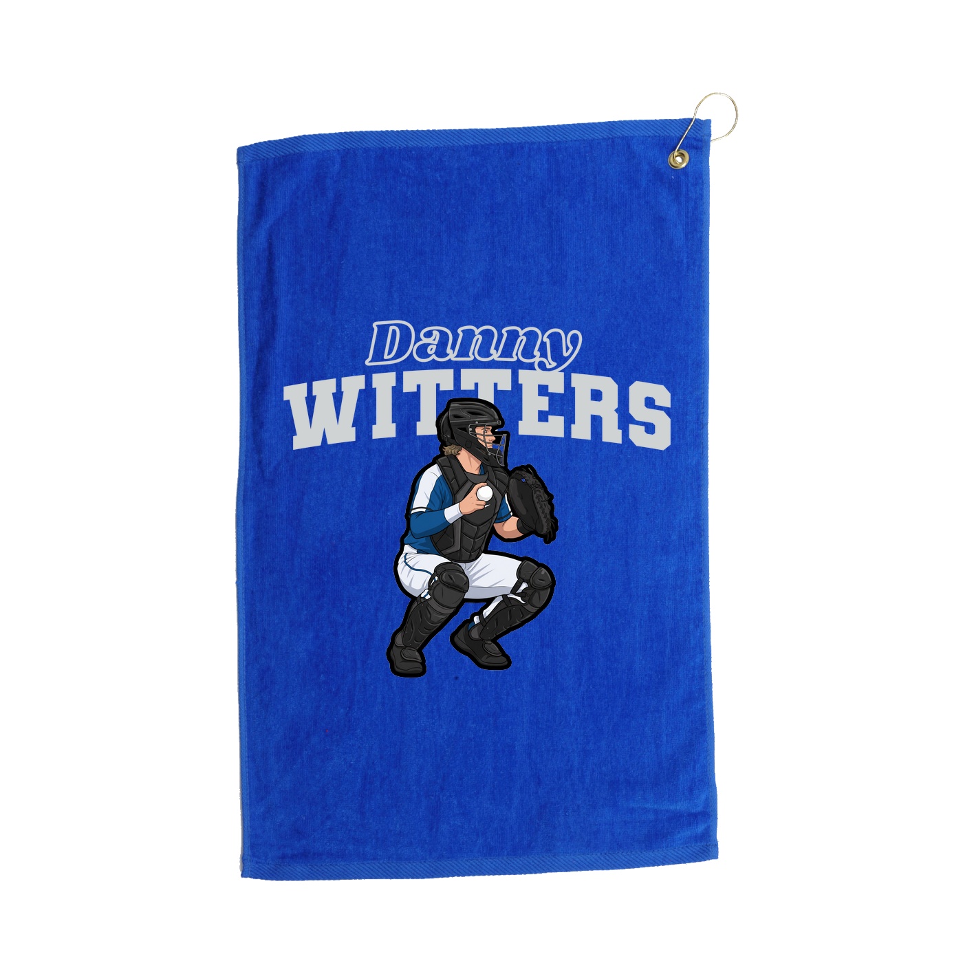 Golf Towel — Name Arch in Royal