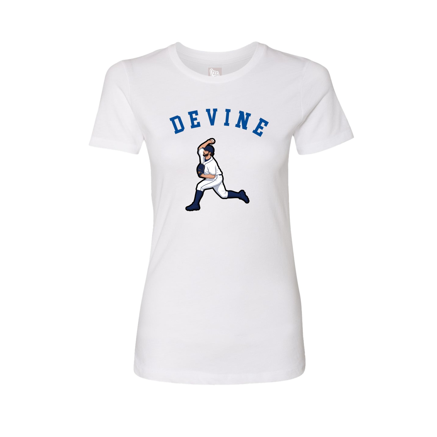 Fitted Women's Tee — Shirsey Arch in White